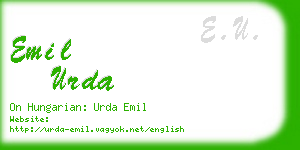 emil urda business card